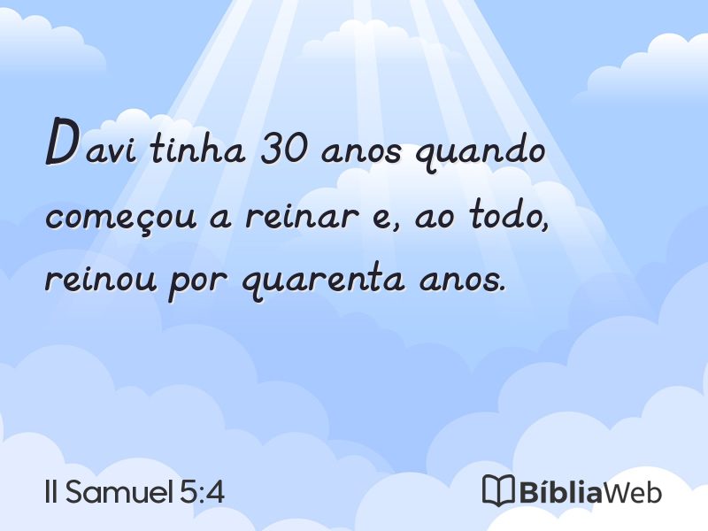 II Samuel 5:4 em imagem para compartilhar