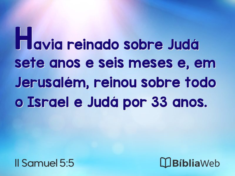 II Samuel 5:5 em imagem para compartilhar