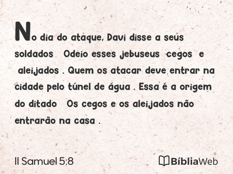II Samuel 5:8 em imagem para compartilhar