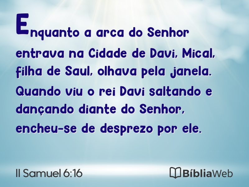 II Samuel 6:16 em imagem para compartilhar