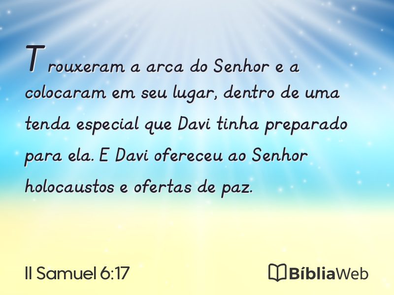 II Samuel 6:17 em imagem para compartilhar