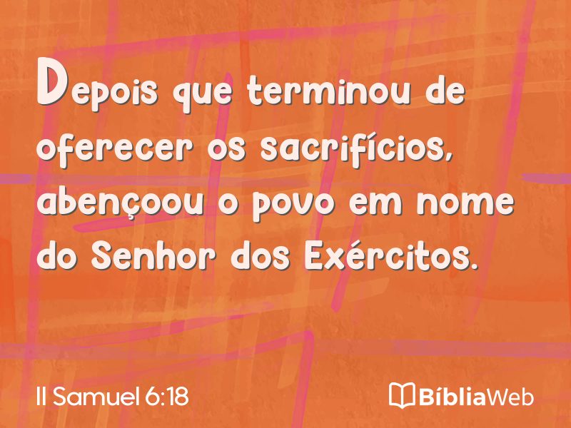 II Samuel 6:18 em imagem para compartilhar