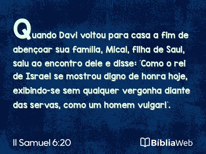 II Samuel 6:20 em imagem para compartilhar