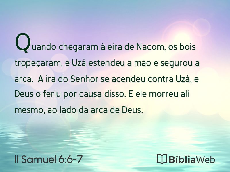 II Samuel 6:6-7 em imagem para compartilhar