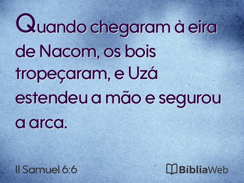 II Samuel 6:6 em imagem para compartilhar