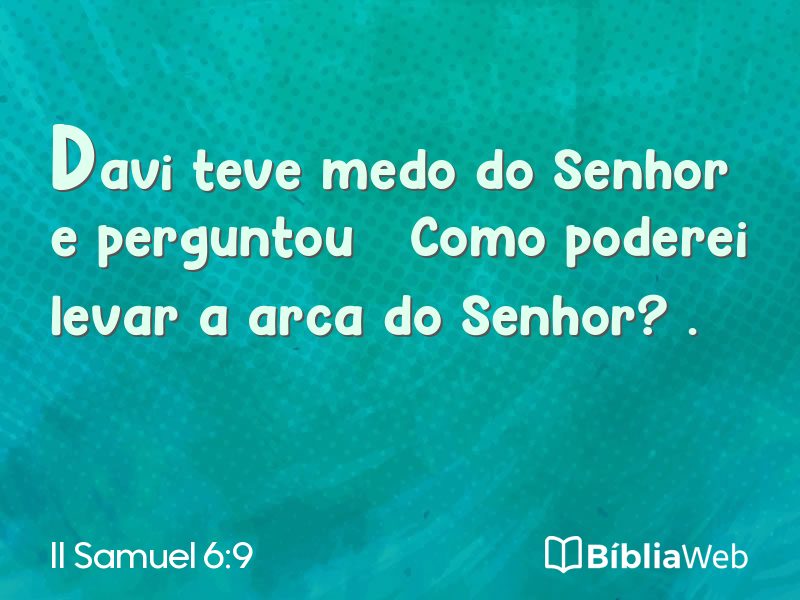 II Samuel 6:9 em imagem para compartilhar