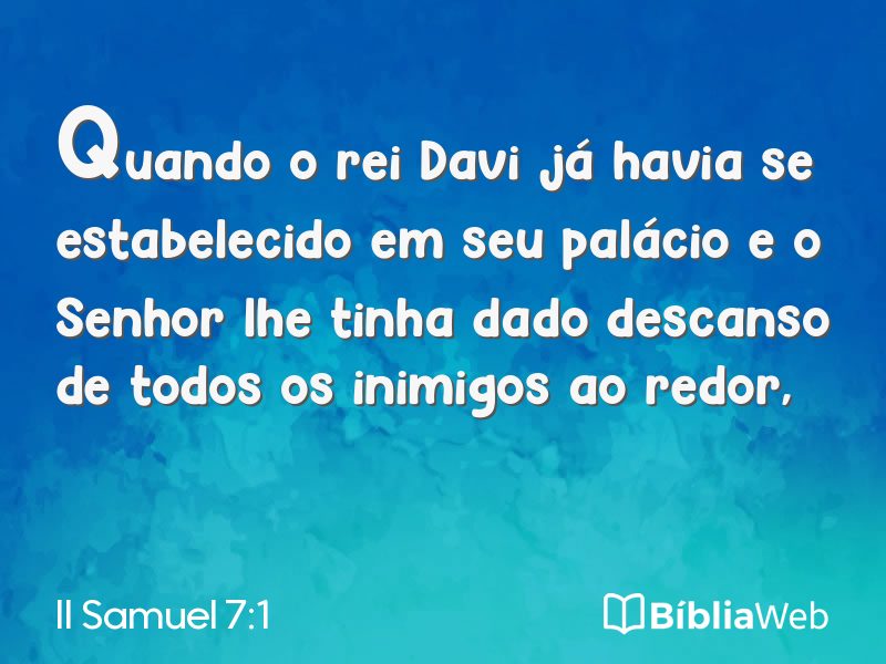 II Samuel 7:1 em imagem para compartilhar