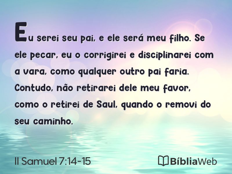 II Samuel 7:14-15 em imagem para compartilhar