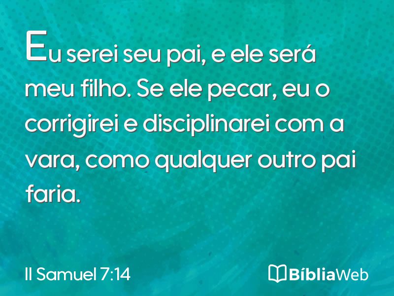 II Samuel 7:14 em imagem para compartilhar