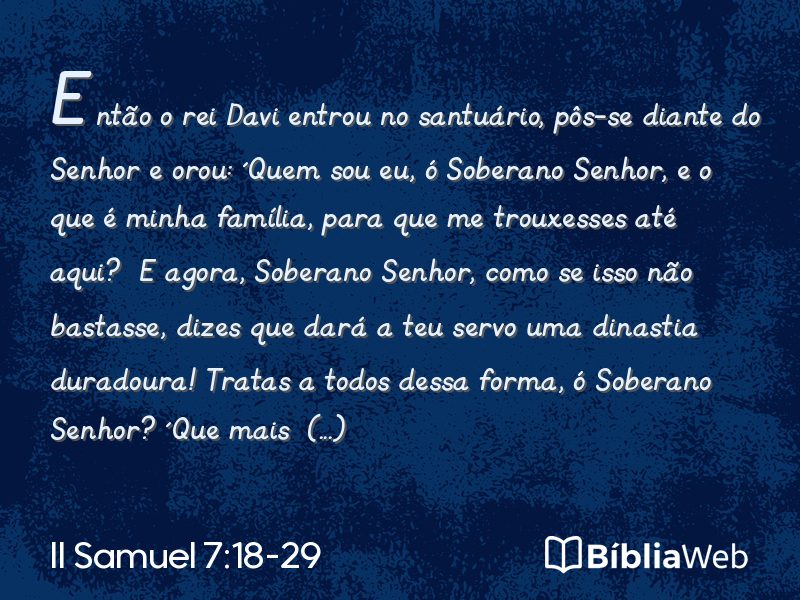 II Samuel 7:18-29 em imagem para compartilhar