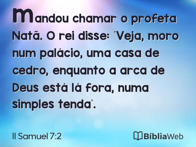 II Samuel 7:2 em imagem para compartilhar