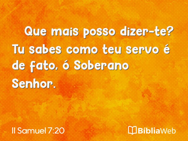 II Samuel 7:20 em imagem para compartilhar