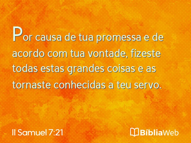 II Samuel 7:21 em imagem para compartilhar