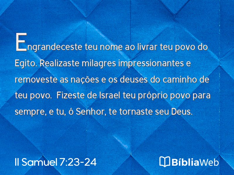 II Samuel 7:23-24 em imagem para compartilhar