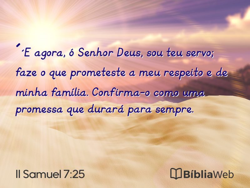 II Samuel 7:25 em imagem para compartilhar