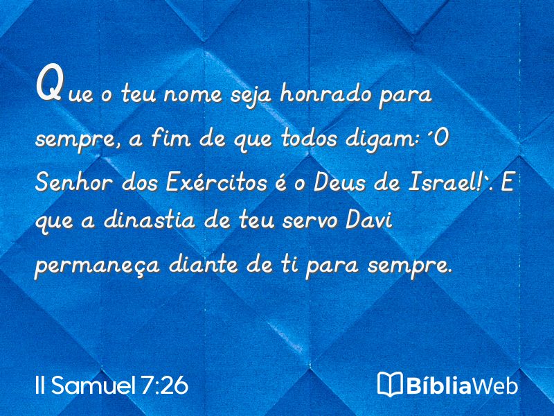 II Samuel 7:26 em imagem para compartilhar