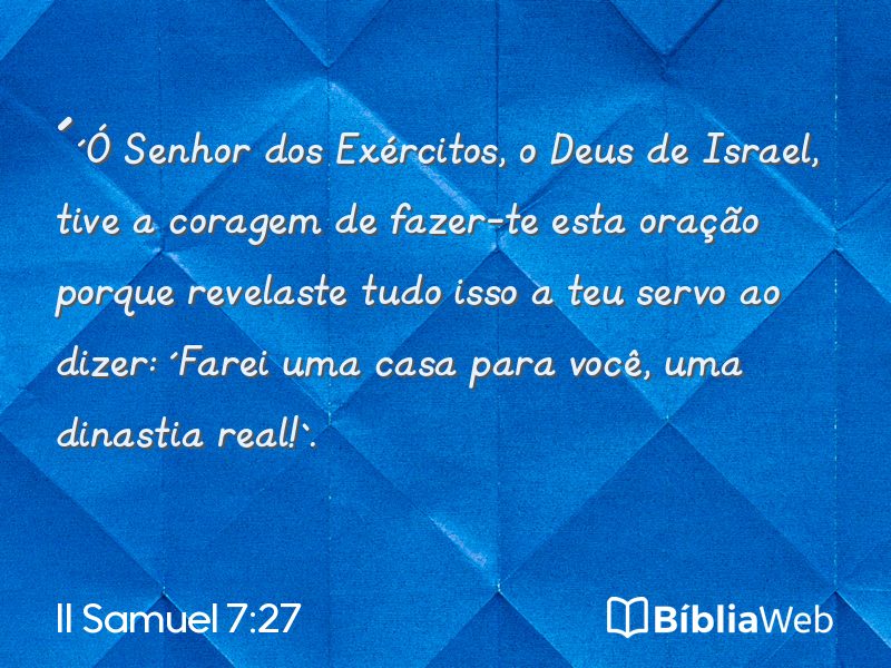 II Samuel 7:27 em imagem para compartilhar