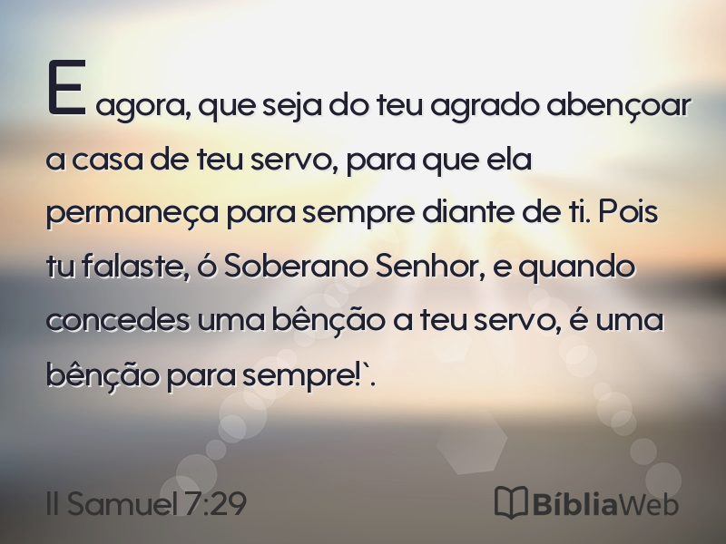 II Samuel 7:29 em imagem para compartilhar