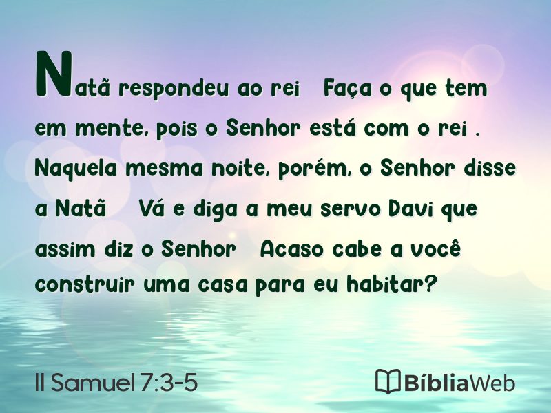 II Samuel 7:3-5 em imagem para compartilhar