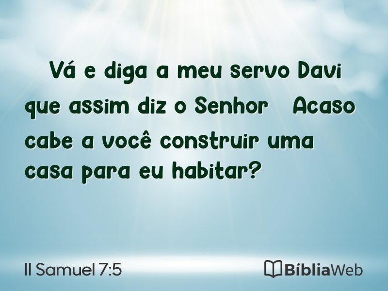 II Samuel 7:5 em imagem para compartilhar