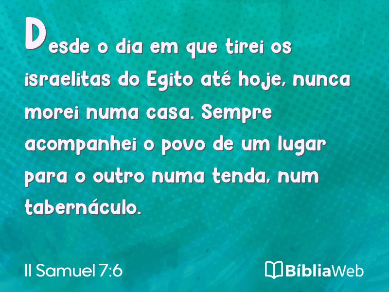 II Samuel 7:6 em imagem para compartilhar