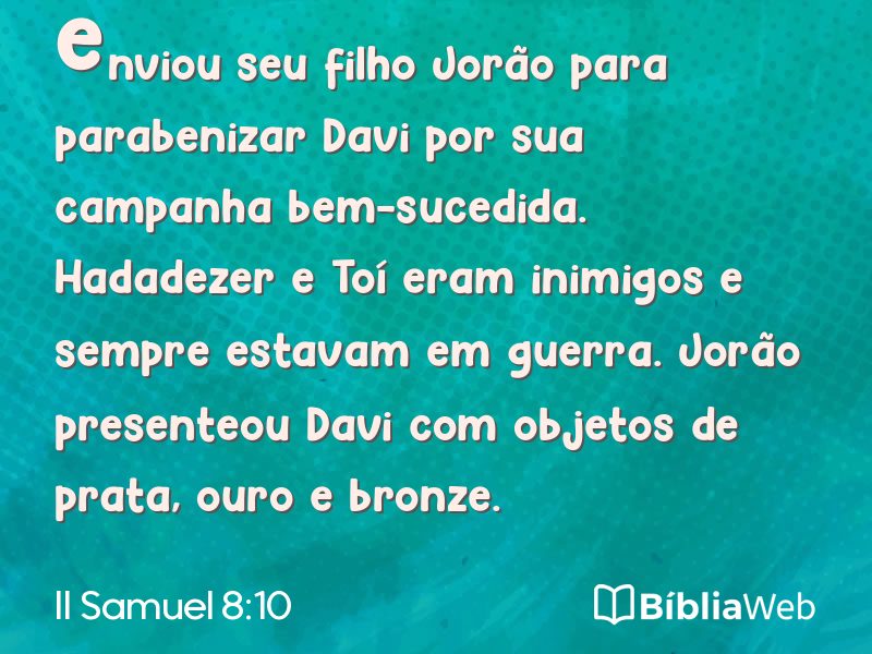 II Samuel 8:10 em imagem para compartilhar