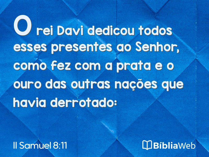 II Samuel 8:11 em imagem para compartilhar
