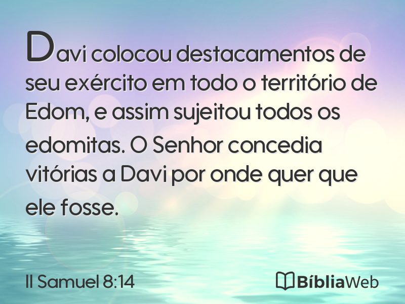II Samuel 8:14 em imagem para compartilhar