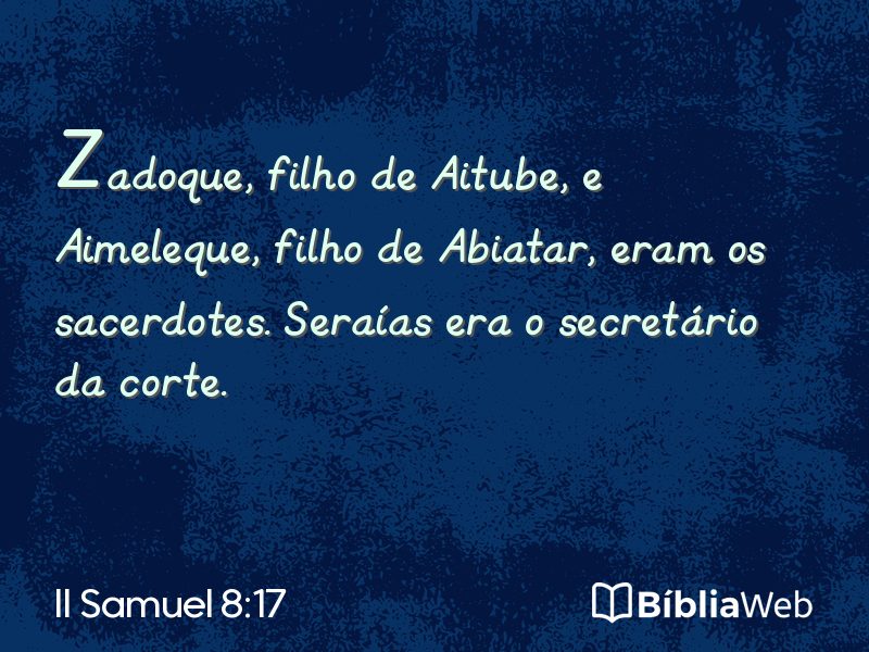 II Samuel 8:17 em imagem para compartilhar