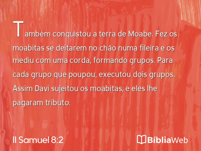 II Samuel 8:2 em imagem para compartilhar