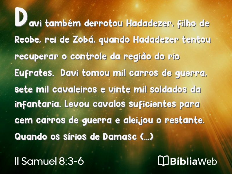 II Samuel 8:3-6 em imagem para compartilhar