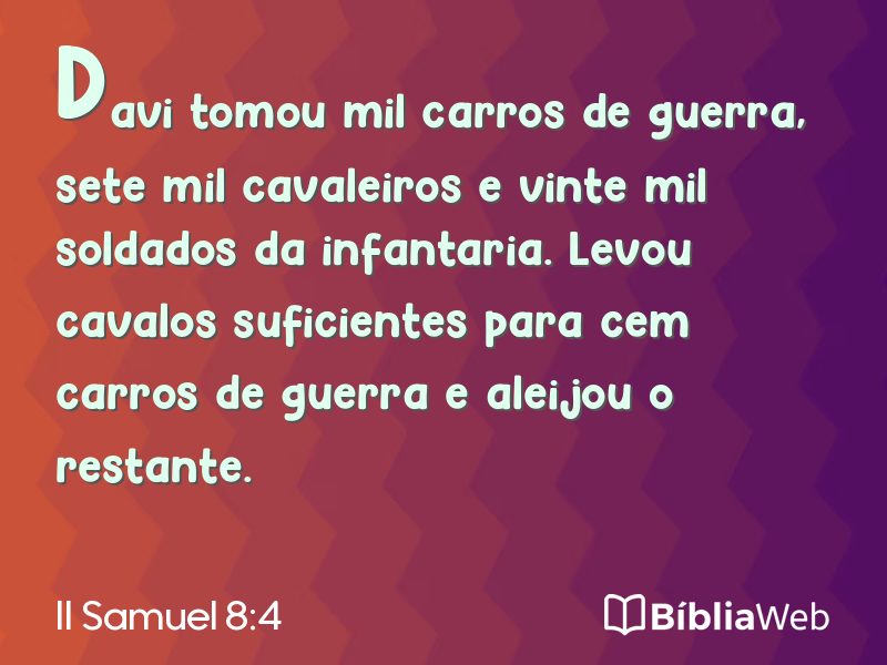 II Samuel 8:4 em imagem para compartilhar