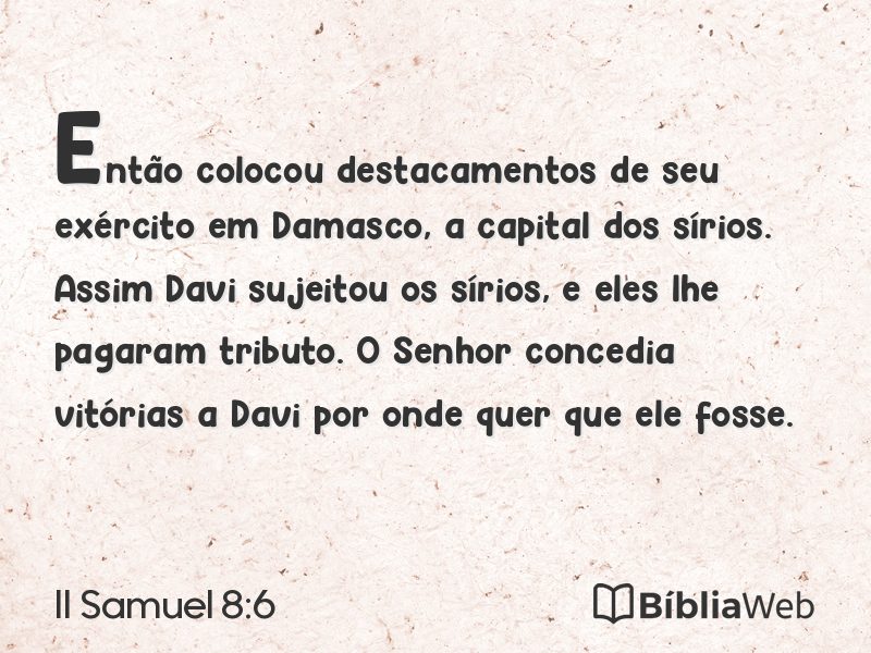II Samuel 8:6 em imagem para compartilhar