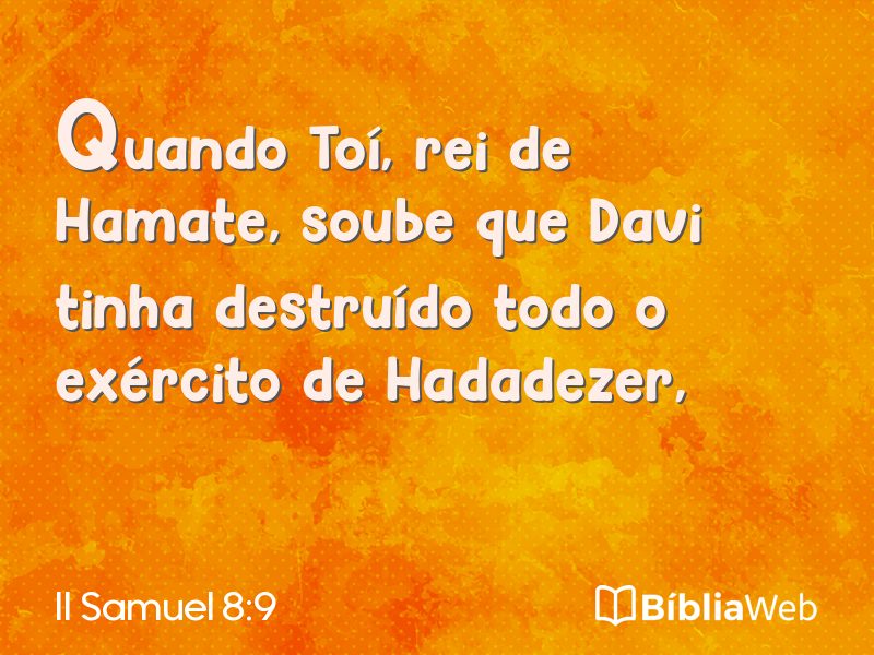 II Samuel 8:9 em imagem para compartilhar