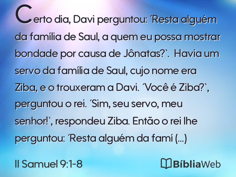 II Samuel 9:1-8 em imagem para compartilhar