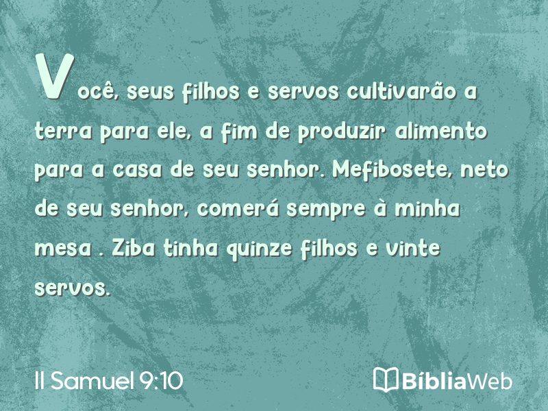 II Samuel 9:10 em imagem para compartilhar