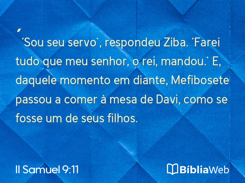 II Samuel 9:11 em imagem para compartilhar