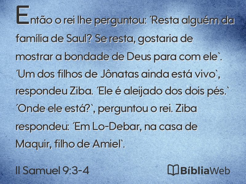 II Samuel 9:3-4 em imagem para compartilhar