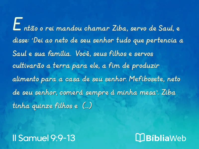 II Samuel 9:9-13 em imagem para compartilhar