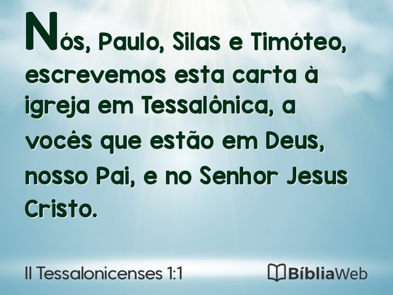 II Tessalonicenses 1:1 em imagem para compartilhar