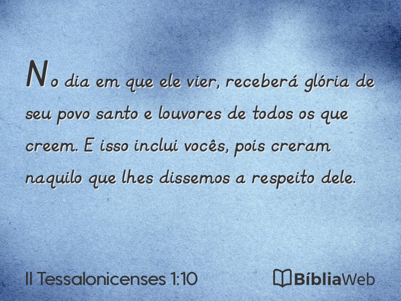 II Tessalonicenses 1:10 em imagem para compartilhar