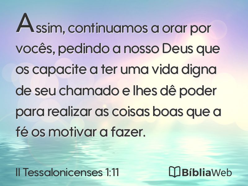 II Tessalonicenses 1:11 em imagem para compartilhar