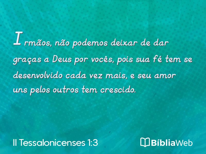 II Tessalonicenses 1:3 em imagem para compartilhar