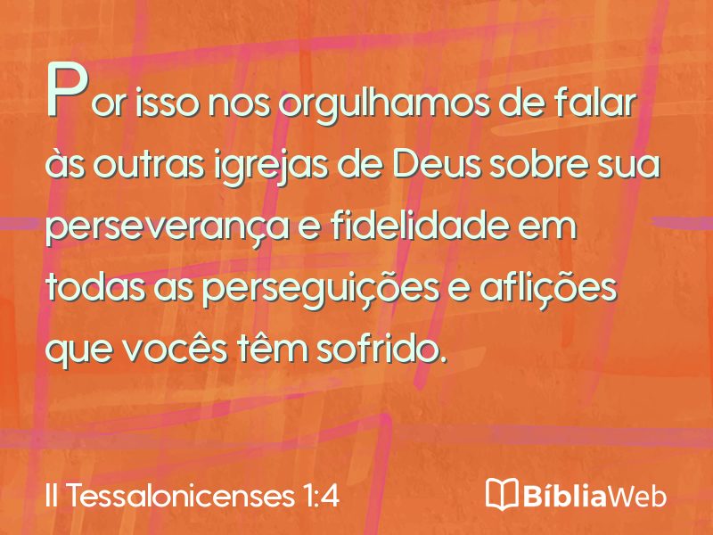 II Tessalonicenses 1:4 em imagem para compartilhar