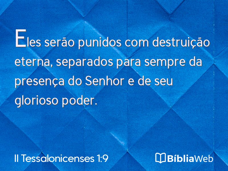 II Tessalonicenses 1:9 em imagem para compartilhar