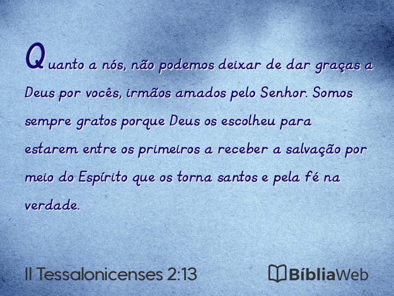II Tessalonicenses 2:13 em imagem para compartilhar
