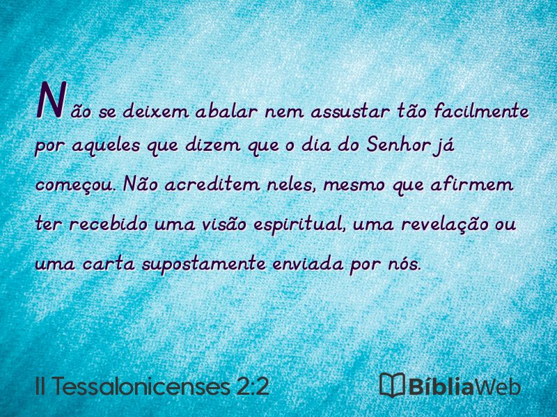 II Tessalonicenses 2:2 em imagem para compartilhar
