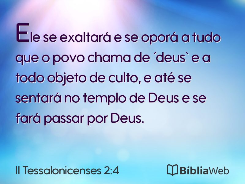 II Tessalonicenses 2:4 em imagem para compartilhar