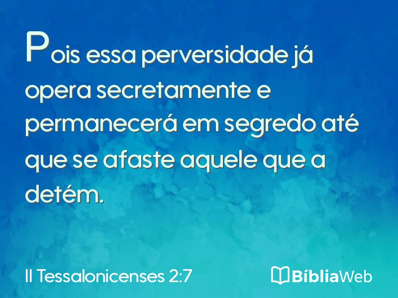 II Tessalonicenses 2:7 em imagem para compartilhar