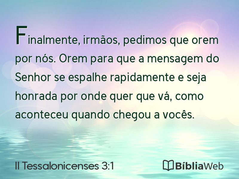 II Tessalonicenses 3:1 em imagem para compartilhar